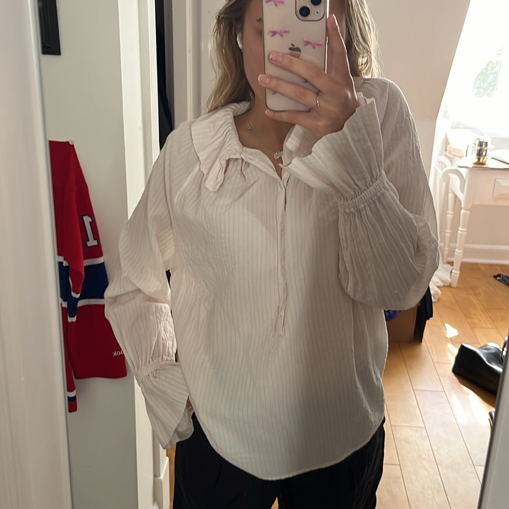 citizens of humanity off-white button-down shirt size XS